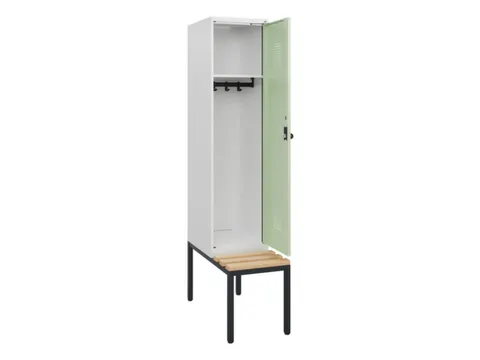 locker met bank,HxBxD 1950x400x815mm,1vak,vak B 400mm,draaigrendel