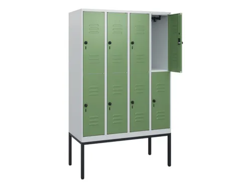 dubbeldekse locker,HxBxD 1950x1200x500mm,4x2vak.,vak B 300mm