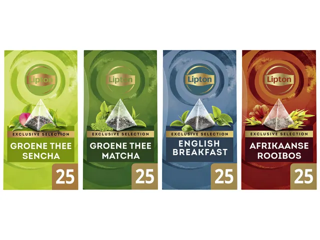 Thee Lipton Exclusive groene thee mandarijn sinaasappel 25 pramidezakj