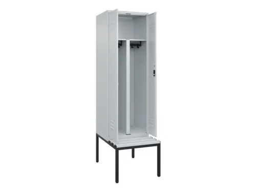 PBM-locker met bank,HxBxD 2120x600x815mm,2vak,vak B 300mm,cil.-slot
