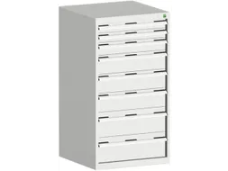 ladekast HxBxD 1200x650x650mm 8laden romp RAL7035 front RAL7035