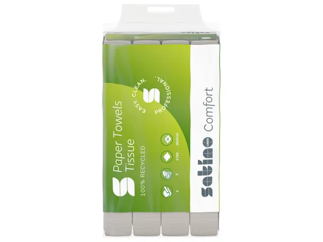 Satino 277330 Handdoekjes Z-vouw 100% recycled 2-laags 25x150 Vel