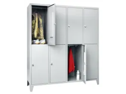 lockerkast,HxBxD 1850x1600x500mm,4x2vakken,RAL7035,front RAL5012