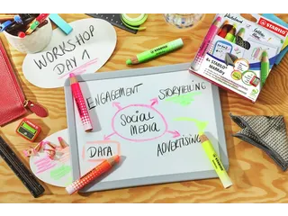 Whiteboardpotlood STABILO MARKdry 4 stuks neon kleuren - 8