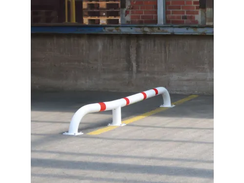 inrijhulp,HxL 280x2800mm,stalen buis,wit/rood,v. vastschroeven