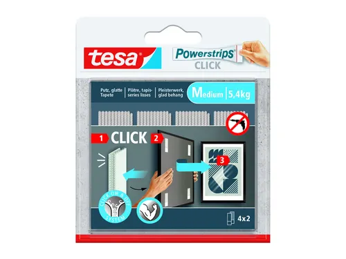 Kleefsttip tesa Powerstrips Click Medium 4 paar wit