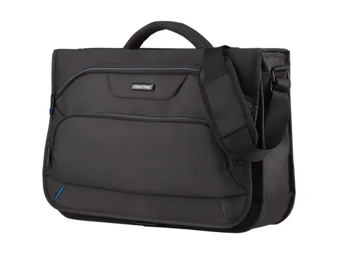 schoudertas Lightpak Solar zwart/blauw Polyester