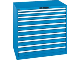 ladekast HxBxD 1000x1023x725mm 10laden key lock lak RAL5012 - 1