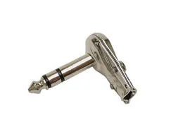 Haakse Mannelijke 6.35mm Stereo Jack- Vernikkeld