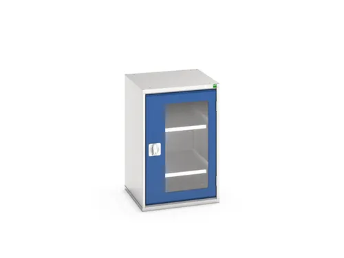 vitrinekast 800x525x550mm 2xStalen bodem romp RAL7035 front RAL5010