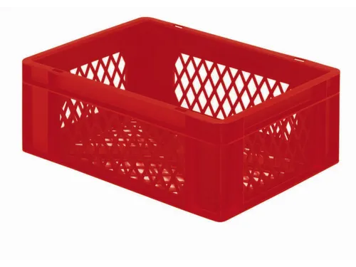 Euronorm-stapelbak 15l 175x400x300mm Wanden/bodem Opengewerkt Rood