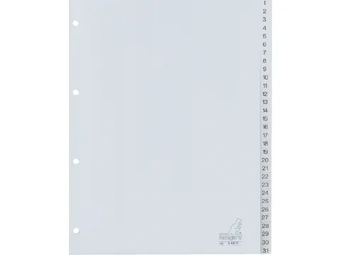 Tabbladen Kangaro A4 4-Gaats G431C 1-31 Genummerd Grijs Pp
