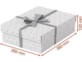 Home opberg- en geschenkdoos 26,5 x 36 x 10 cm wit - 3