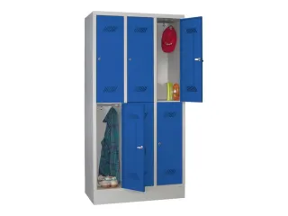 dubbeldekse locker,HxBxD 1850x900x500mm,3x2vak.,RAL7035,front RAL5010 - 2