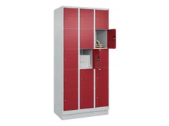 lockerkast,HxBxD 1950x900x500mm,3x5vakken,vak B 300mm,cil.-slot,sokkel