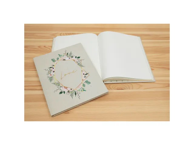Livre d'or 100 pages tranche or - Format 27x22cm - CHAMPÊTRE - Visuel