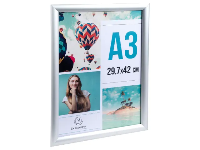 Wand poster lijst A3 aluminium/kristal