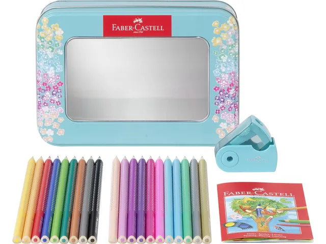 Ensemble de 20 crayons de couleur Faber-Castell sparkle et 1x taille-c
