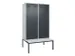 locker met bank,voor scheiding van kleding,HxBxD 2120x1200x815mm,4vak
