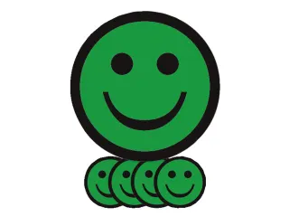 Magneet smiley 25mm emotie blij groen 5 stuks - 3