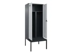 PBM-locker met bank,HxBxD 2120x800x815mm,2vak,vak B 400mm,draaigrendel