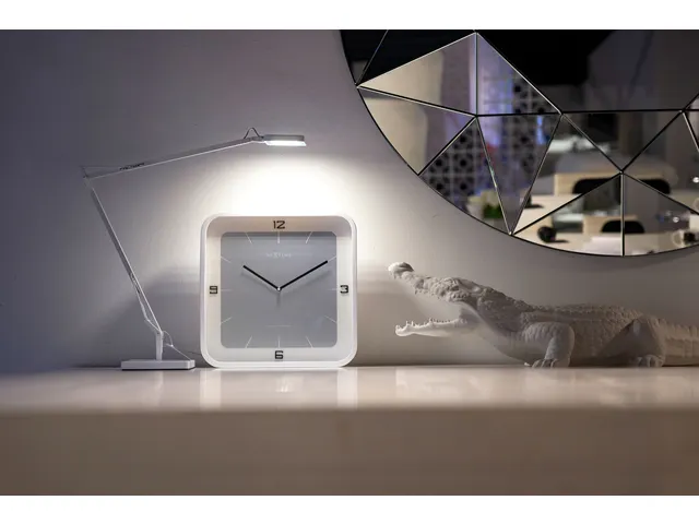 Wandklok NeXtime Square Wall 40x40x4cm wit cijfers