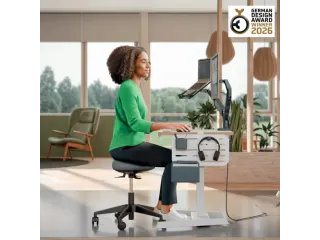 Zitkruk Leitz Ergo met wieltjes en wiebelkussen 600x470x600mm zwart - 5