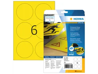 HERMA 8035 Weervaste Folie-etiketten A4 Rond 85 mm Geel 150 stuks - 1