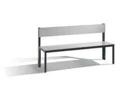 omkleedbank,HxLxD 796x1500x407mm,HPL zilvergrijs,frame staal RAL7021