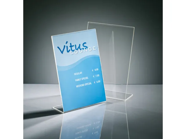 Présentoir de table Sigel A4 incliné transparent