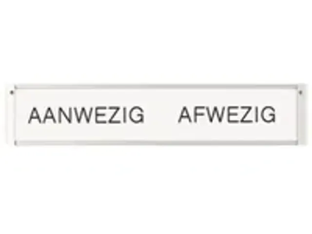 OUTLET In-uit Bord 30 Namen Aluminium Aan/afwezigheidsbord Wit