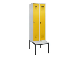 locker met bank,voor scheiding van kleding,HxBxD 2120x600x815mm,2vak - 2
