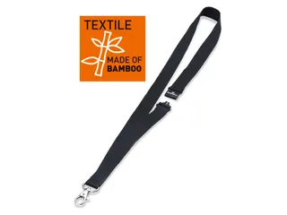 Durable 8240 ECO Textielkoord Soft Bamboo met karabijnhaak Zwart - 1