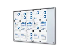 Indoor Vergrendelbaar Notitiebord Schuifdeuren Slim 18xA4