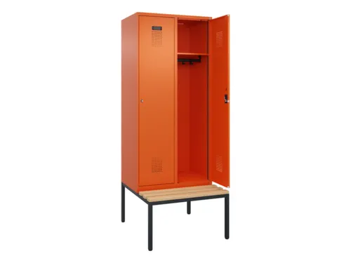 locker met bank,HxBxD 2120x800x815mm,2vak,vak B 400mm,cilinderslot