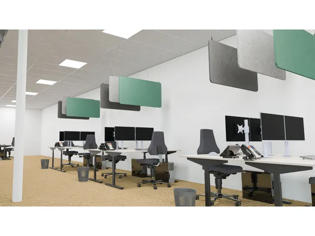 Akoestisch PET-vilt rechthoekig plafondpaneel 60x120cm Lichtgrijs