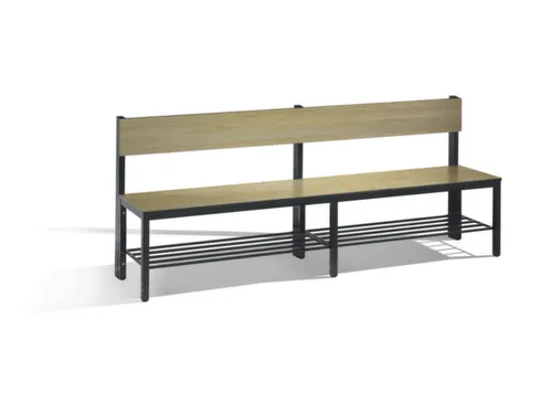 omkleedbank,HxLxD 796x2000x407mm,HPL eiken-sereno,frame staal RAL7021
