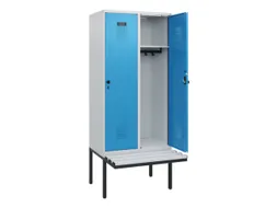 locker met bank,HxBxD 1950x800x815mm,2vak,vak B 400mm,draaigrendel