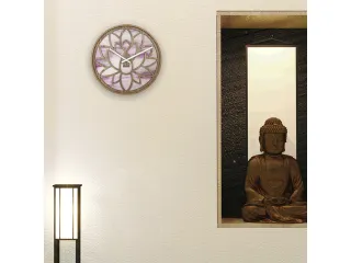 Wandklok Nextime dia 40cm Roze Hout Lotus - 7