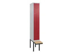 Z-garderobekast,HxBxD 2120x300x815mm,2vak,vak B 300mm,cil.-slot