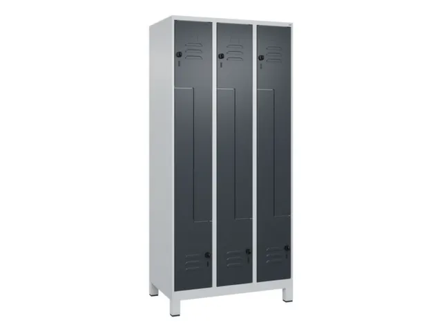 Z-garderobekast,HxBxD 1950x900x500mm,vak B 150/300mm,draaigrendel