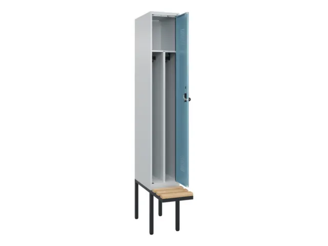 locker met bank,voor scheiding van kleding,HxBxD 2120x300x815mm,1vak
