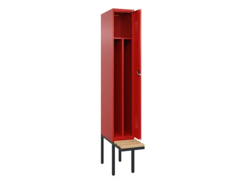 locker met bank,voor scheiding van kleding,HxBxD 2120x300x815mm,1vak
