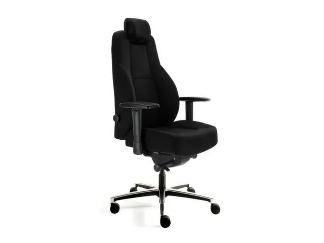 Chaise de bureau 24 heures Assise tissu Noir