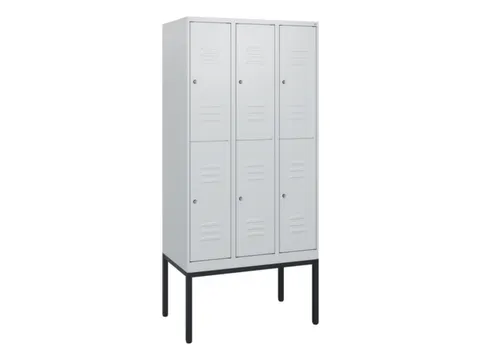 dubbeldekse locker,HxBxD 1950x900x500mm,3x2vak.,vak B 300mm,cil.-slot