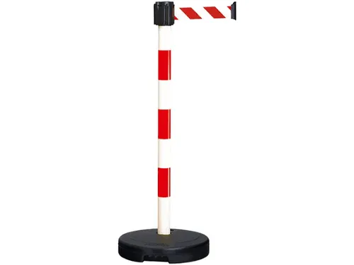 afzetpaal met band,m. 1riem(en),LxB 3m x50mm,paal HxØ 950x50mm