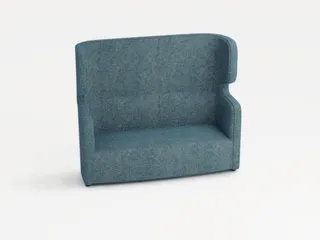 sofa,2-zits,geluidabsorberend,stof lichtblauw,HxBxD 1330x1570x760mm - 1