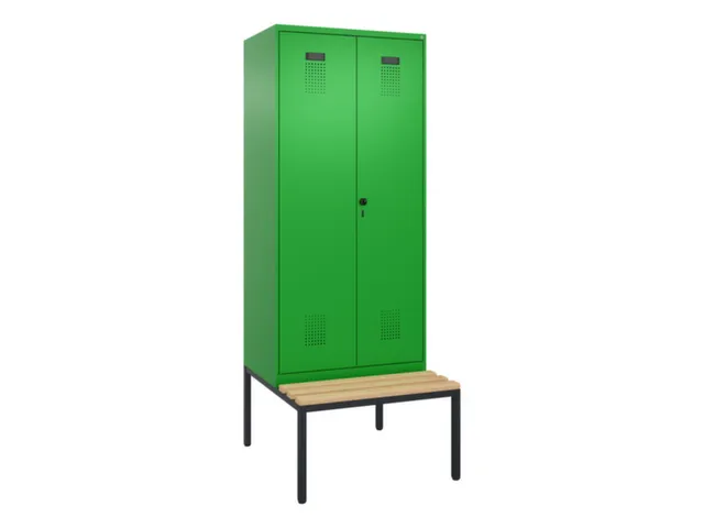 locker met bank,voor scheiding van kleding,HxBxD 2120x800x815mm,2vak