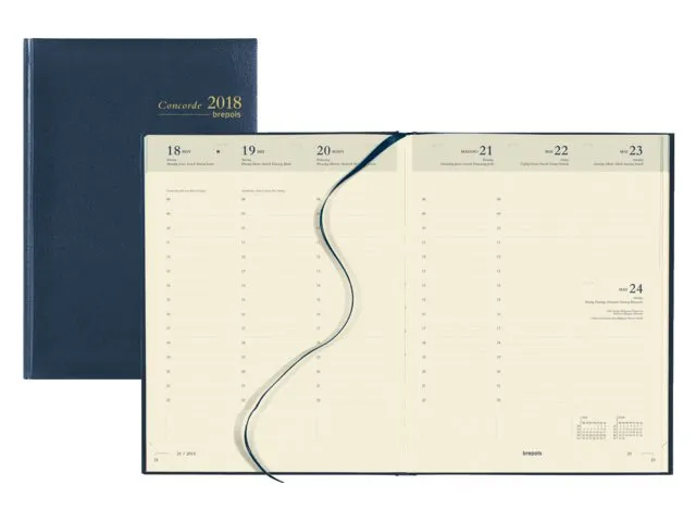 Agenda 2027 Brepols Concorde Lima 7 jours/2 pages bleu