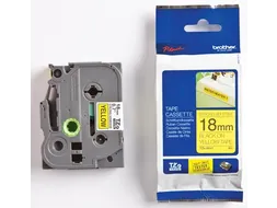 Tze Tape Voor P-touch 18mm, Zwart Op Geel, Extra Klevend